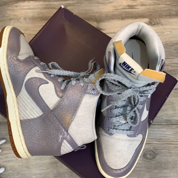 Nike Dunks Sky High VNTG Wedge Color Silver Ice Blue - Picture 6 of 7